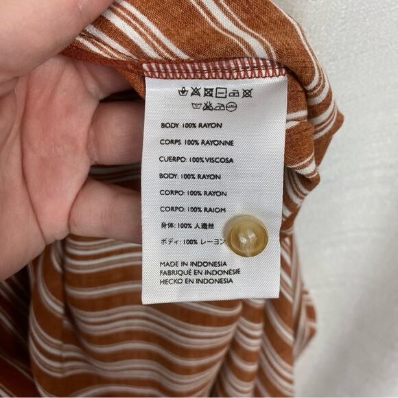 Anthropologie x Faithfull The Brand Brown Stripe Arietta Slip Maxi Dress Sz.L - Picture 15 of 16